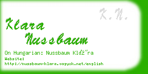 klara nussbaum business card